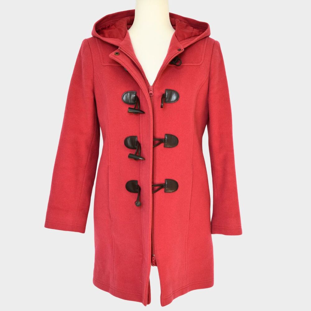 L.L. Bean Women's Classic Lambswool Duffel Coat Coral Size 4P - Picture 2 of 8